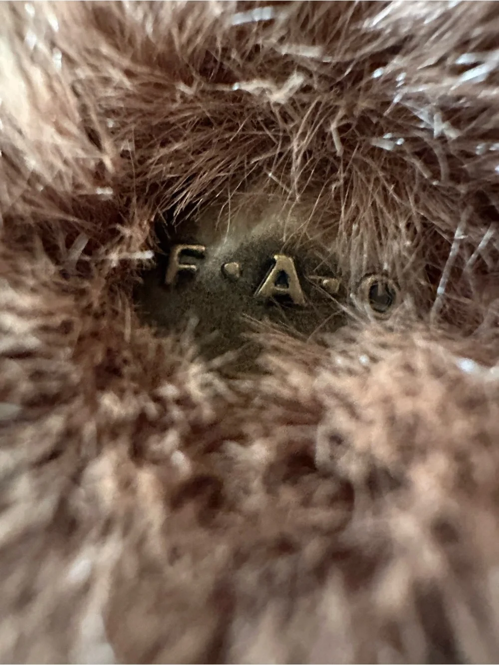 FAO Schwarz Teddy Bear 17” Brown Plush Gold Bow & Paws Stuffed Animal 202
